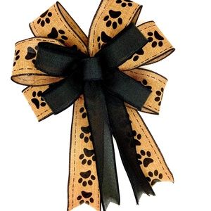 Paw Print Wreath Bow
